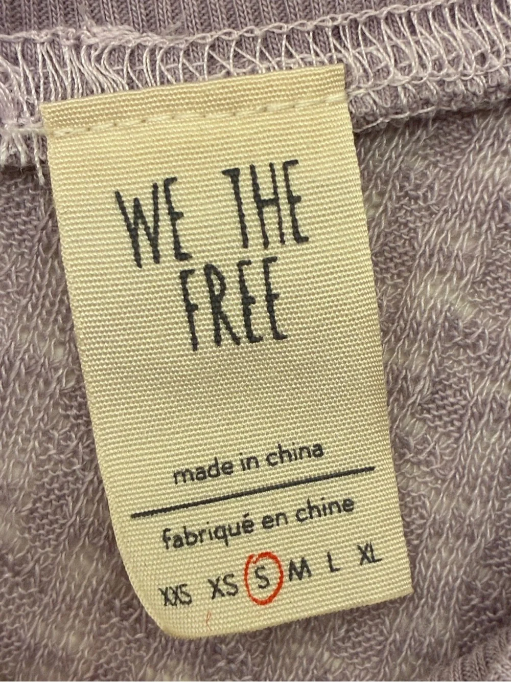FREE PEOPLE WE THE FREE South Side Thermal Top in Pale Lilac Women’s Size Small